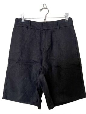 Contemporaine Simons Black Linen Trouser Shorts - Sz 2